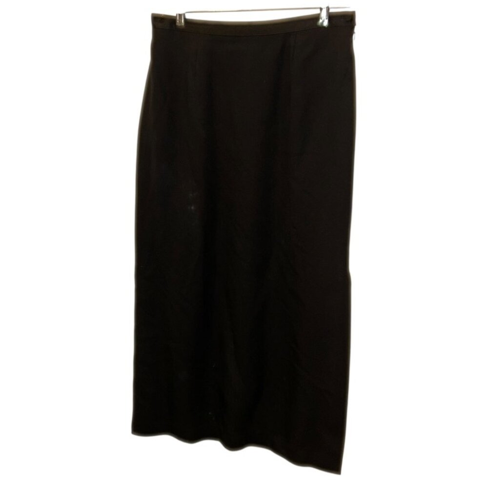Laura Ashley Vintage 90s black full falls straight skirt US 12